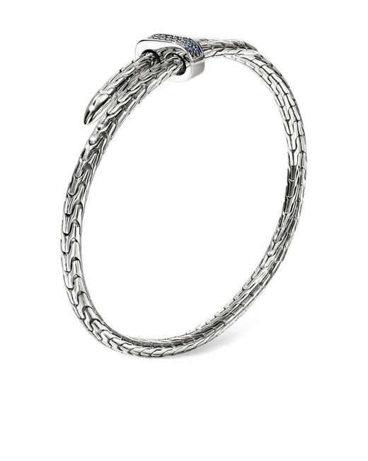 John Hardy White Sterling Spear Flex Sapphire Bracelet