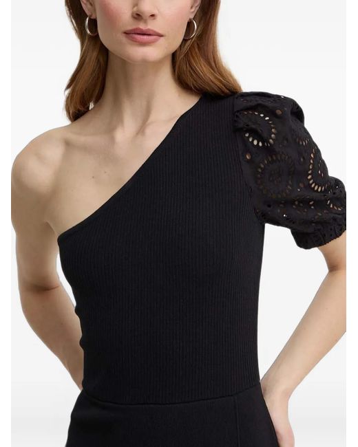 Morgan Black Rmabela One-Shoulder Midi Dress