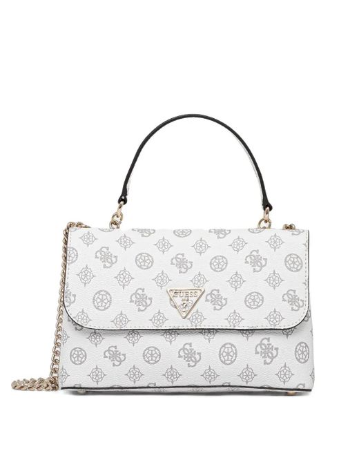 Guess White Daryna Logo-Print Cross Body Bag