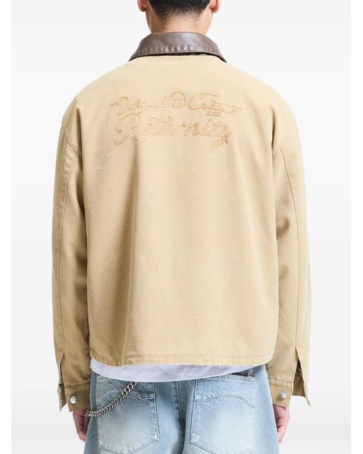 RETERNITY Natural Veste Brodée À Col En Cuir for men