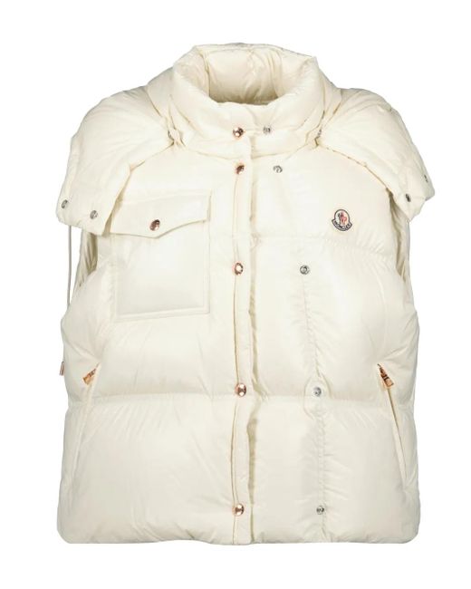 Chaleco Acolchado Con Capucha Moncler de color Natural