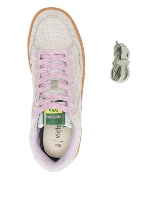 Victoria White Suede Sneakers