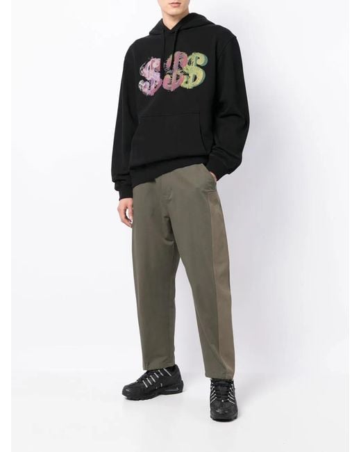 Maharishi Black Graphic-Print Drawstring Hoodie for men