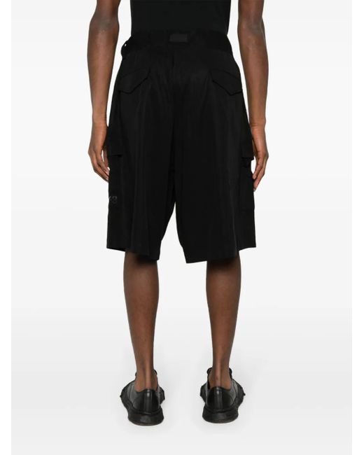 Y-3 Black Twill Cargo Shorts for men