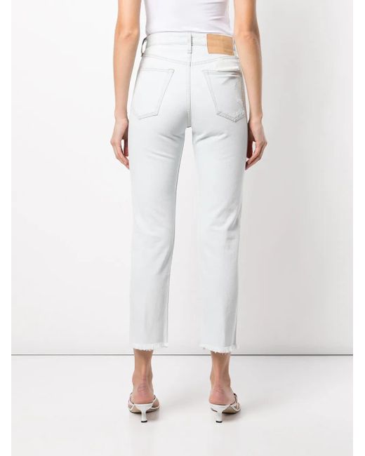 Rag & Bone White Maya High-Rise Slim-Cut Jeans