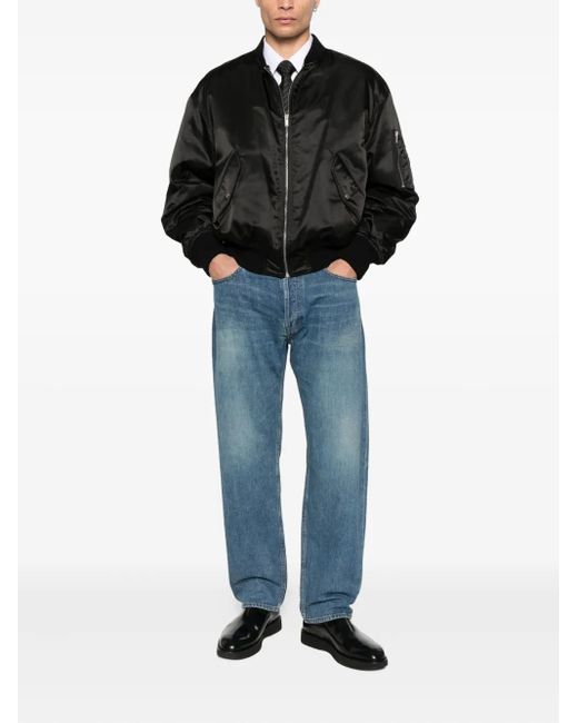 Saint Laurent Black Button-Fastening Bomber Jacket for men