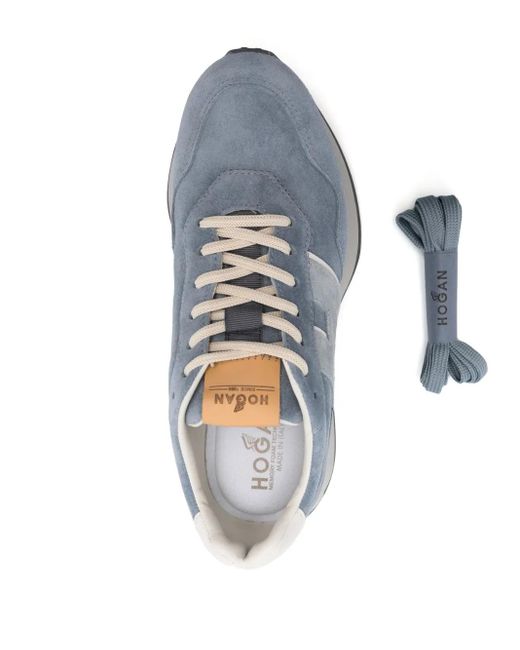 Hogan White H641 Chunky Suede Sneakers