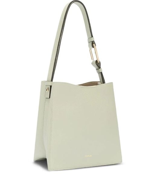 Furla Natural Mini Nuvola Buckle-Fastening Leather Bucket Bag