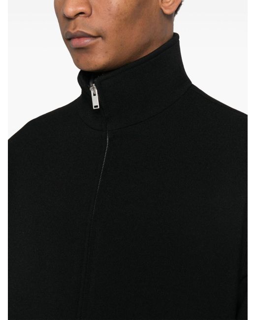 Jil Sander Black Piqué-weave Wool-blend Jacket for men