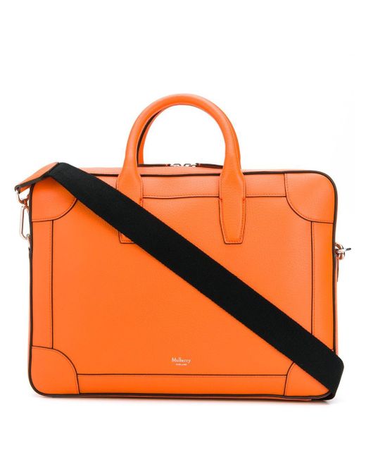 Mulberry Orange Belgrave Laptop Bag for men