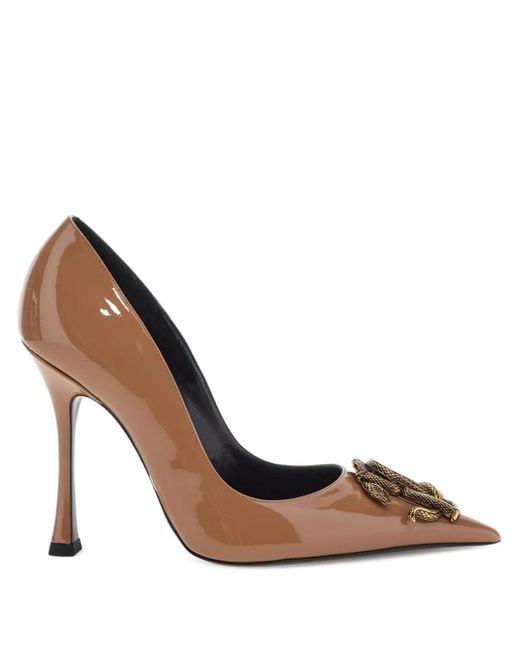 Roberto Cavalli Black Mirror Snake Pumps