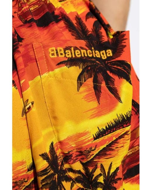 Balenciaga Orange Pantalon À Imprimé Graphique for men