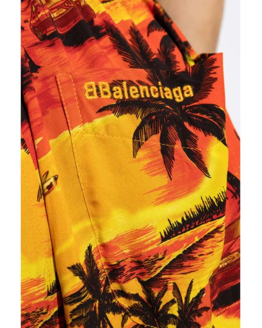 Balenciaga Orange Pantalon À Imprimé Graphique for men