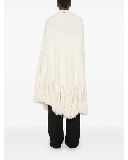 Chiara Is White Fringe-Trim Cape
