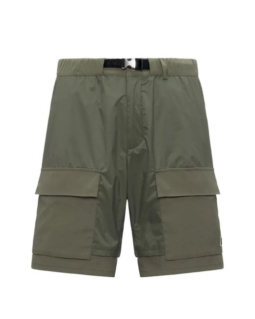K-Way Green Flap-Pocket Shorts for men