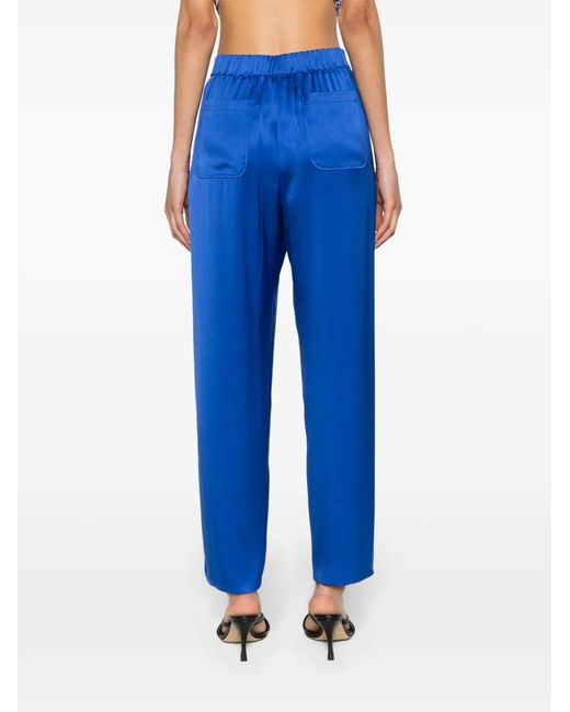 Giorgio Armani Blue Tapered Silk Trousers