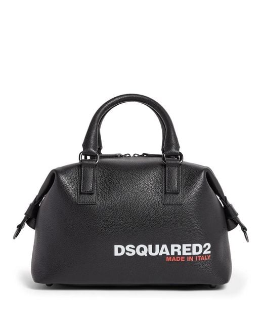 DSquared² Black Logo-Print Duffle Bag for men