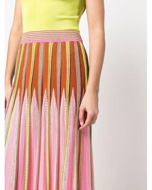 Forte Forte Pink Zigzag-Knit Midi Skirt