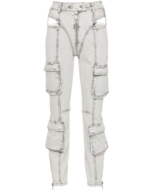 Elisabetta Franchi Gray Skinny-Jeans mit hohem Bund