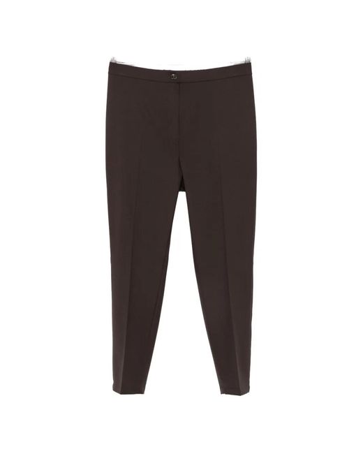 Marina Rinaldi Black Mrsgiro Pressed-Crease Slim-Fit Trousers