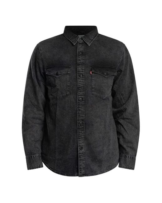 Levi's Black Button-Up Denim Shirt for men
