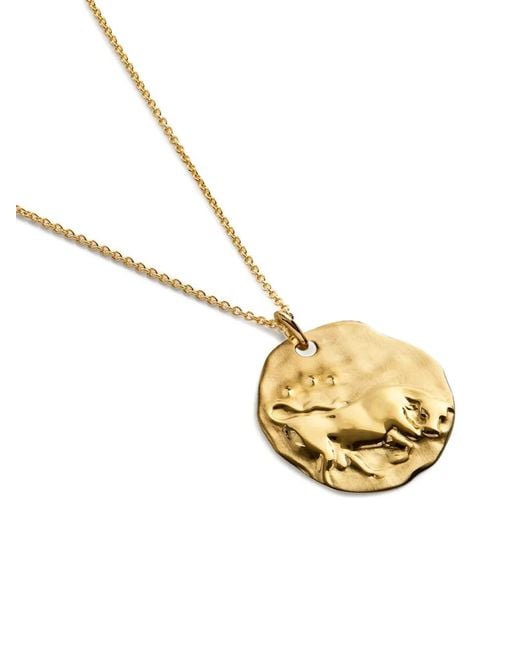 Monica Vinader White Gp Zodiac Taurus Necklace
