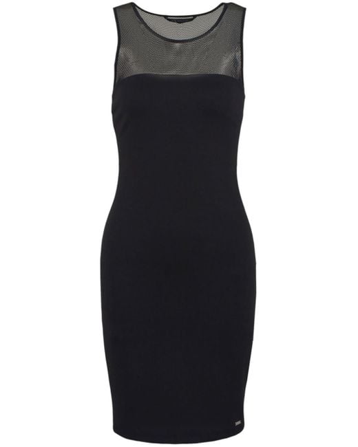 Vestido corto con diseño de paneles Armani Exchange de color Black
