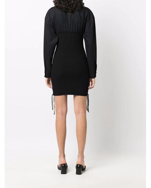ANDREADAMO Gestructureerde Blousejurk in het Black