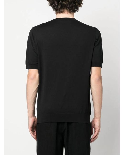Fileria Black Short-Sleeved Cotton Jumper for men