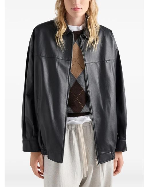 Prada Gray Nappa-Leather Jacket