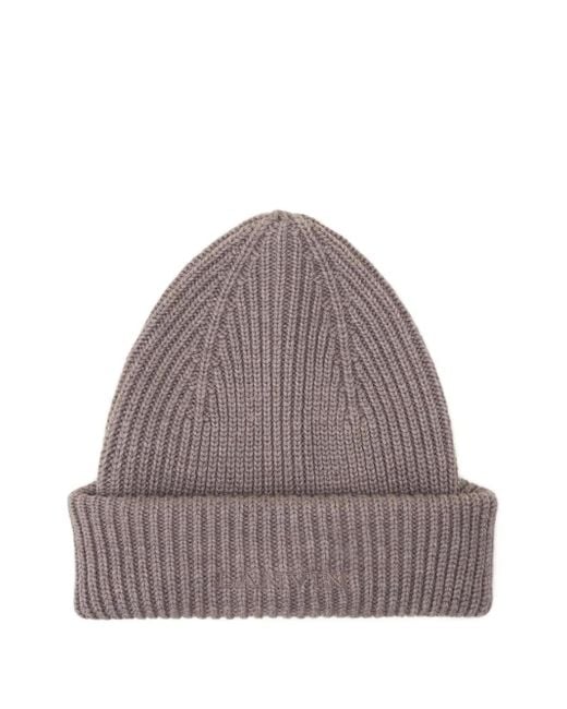 Gorro de lana en canalé Lanvin de hombre de color Brown