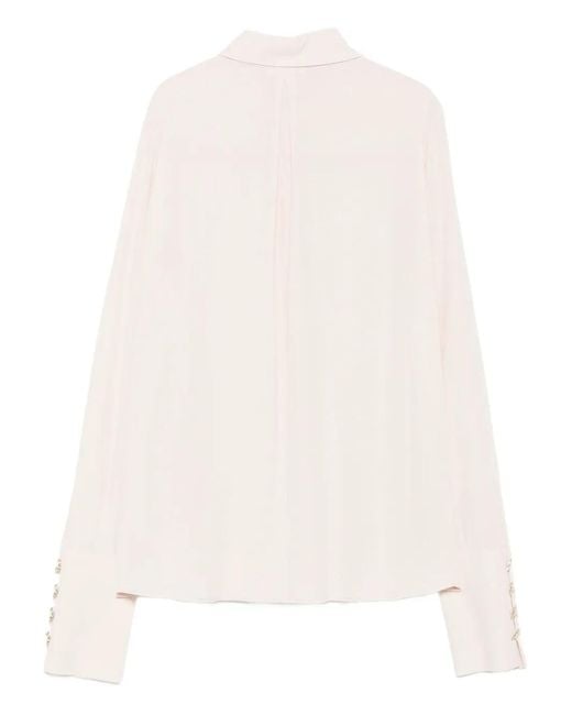 Patrizia Pepe White Button-Cuff Blouse