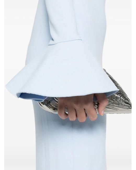 Solace London Blue Anica Bell-Sleeve Maxi Dress