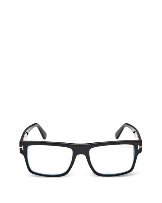 Tom Ford Eckige Brille Mit T-Logo in Black für Herren