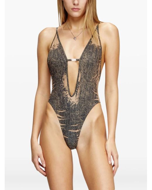 DIESEL Gray Daisy-Dnm Swimsuit