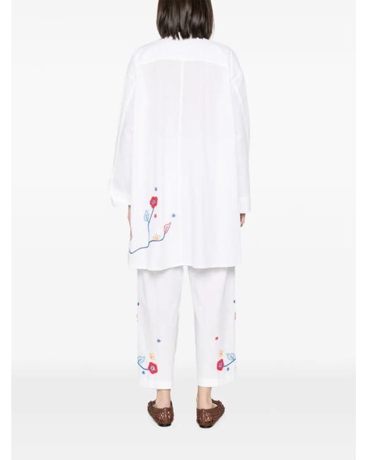 Forte_forte White Broderie En Rêve Mini Shirt Dress