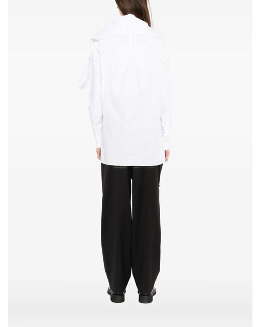 Moohong White Shall-Collar Layered Shirt