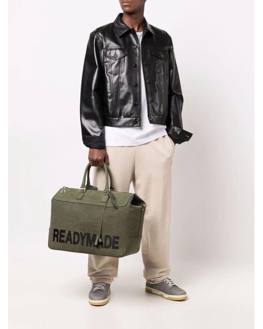 READYMADE Green Logo-Print Gym Bag