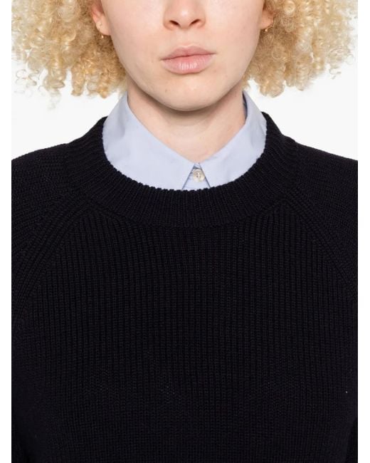Forte Forte Black Raglan-Sleeve Cropped Sweater