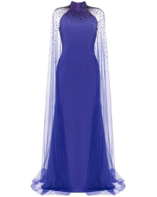 Jenny Packham ビジュートリム イブニングドレス Blue