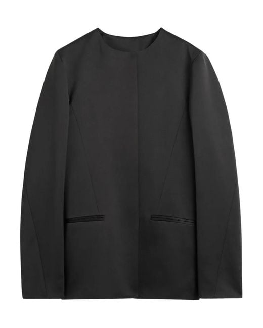 Totême Black Round-Neck Jacket