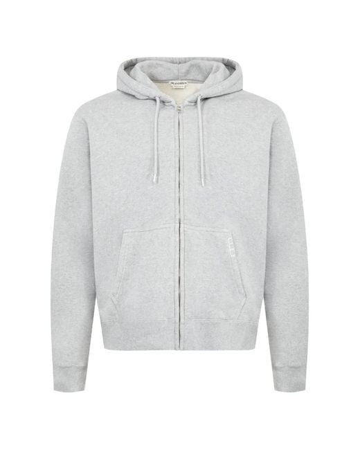 J.W. Anderson White Zip-Up Hoodie for men