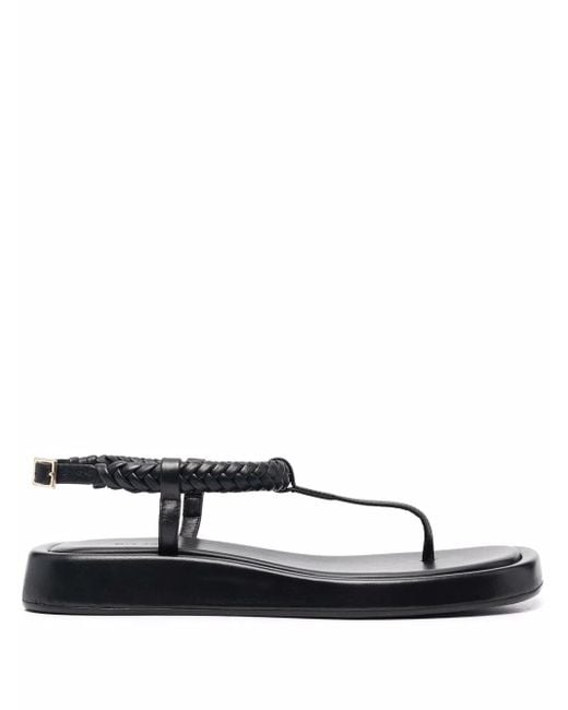 Gia Borghini Black X Rosie Huntington-Whiteley Thong Sandals