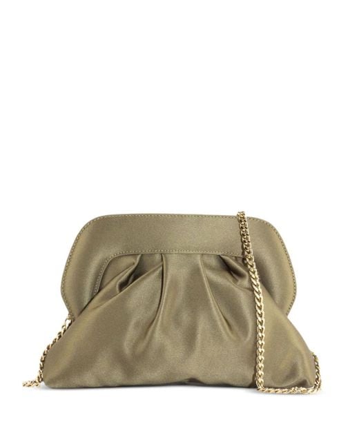 Roberto Festa Green Gathered-Effect Chain-Strap Clutch Bag