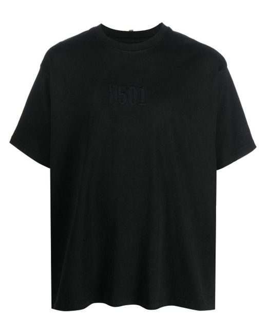Levi's Cotton 501 Logo-embroidered T-shirt in Black for Men | Lyst UK