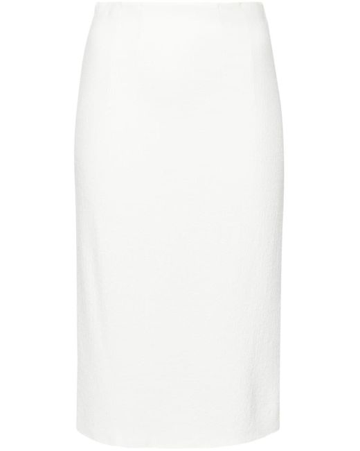 Patrizia Pepe White High-waist Crinkled Pencil Skirt