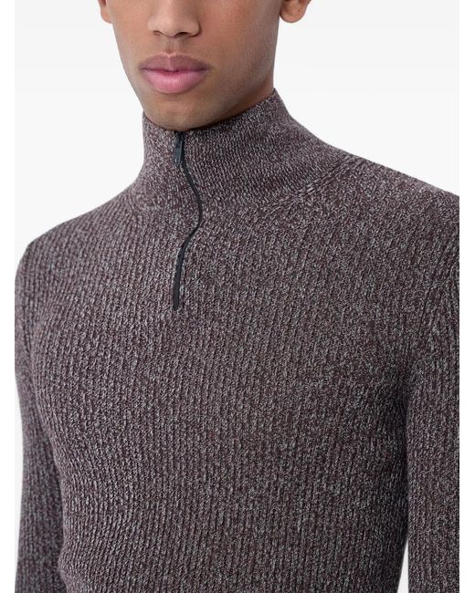 Prada Gray Pull Zippé À Col Montant for men