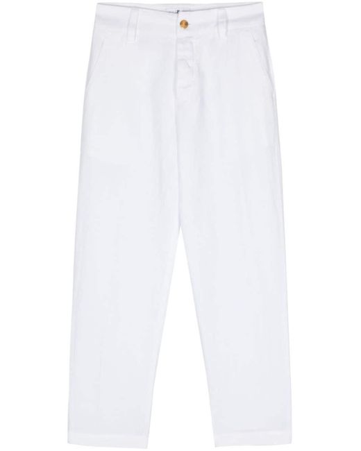 PT Torino White Twill Tapered Trousers