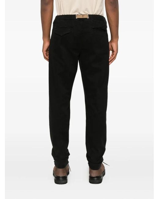 White Sand Black Greg Drawstring-Waist Trousers for men