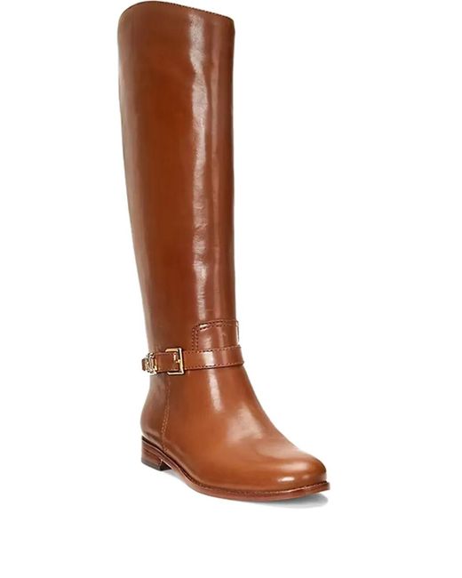 Ralph Lauren Brown Buckle-Fastening Leather Boots